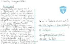Kartka z życzeniami od Szkoły Podstawowej nr 4 im. Władysława Broniewskiego w Jarocinie 1