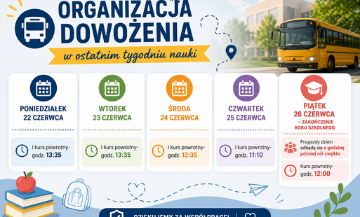 Organizacja dowożenia w ostatnim tygodniu nauki