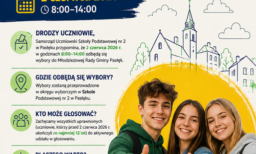 Wybory do Młodzieżowej Rady Gminy Pasłęk – 2 czerwca 2026 r.